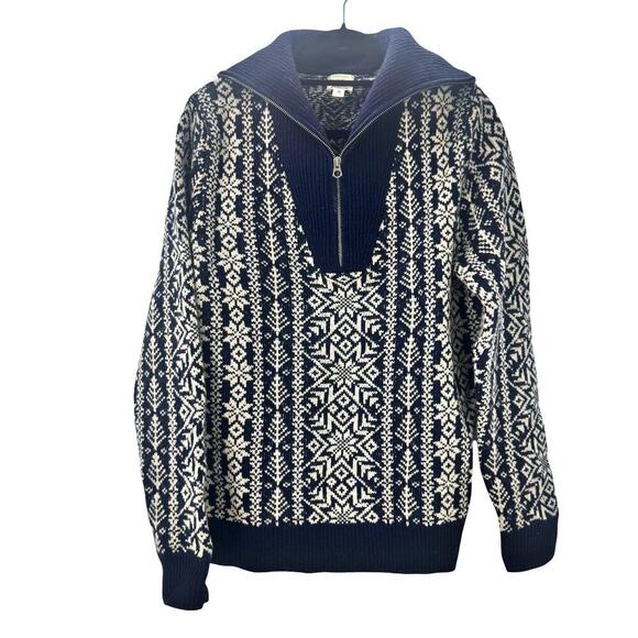 J. Crew Men's Fair Isle Lambswool Half-Zip Sweater Long Sleeve Size M NWOT - Picture 9 of 12